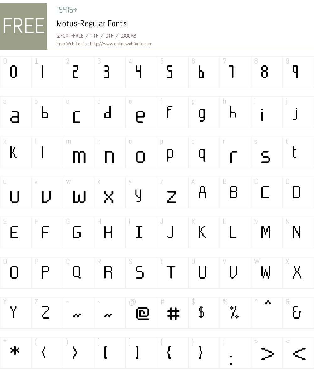 Motus Font Screenshots