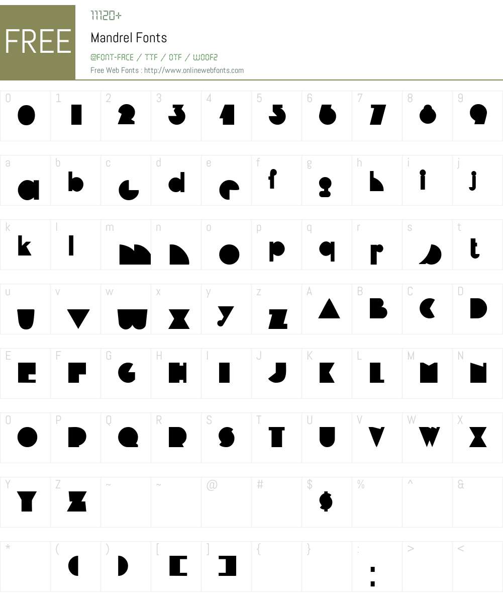 Mandrel Font Screenshots