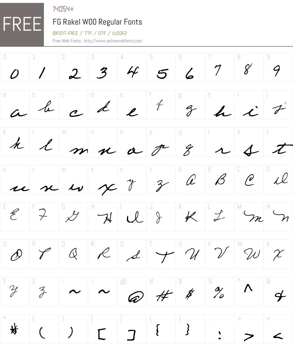 FGRakelW00-Regular Font Screenshots