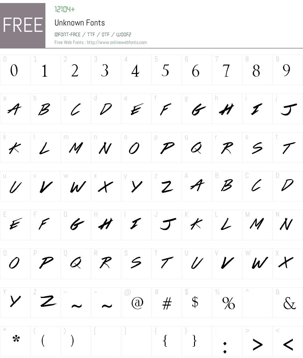 Unknown Font Screenshots
