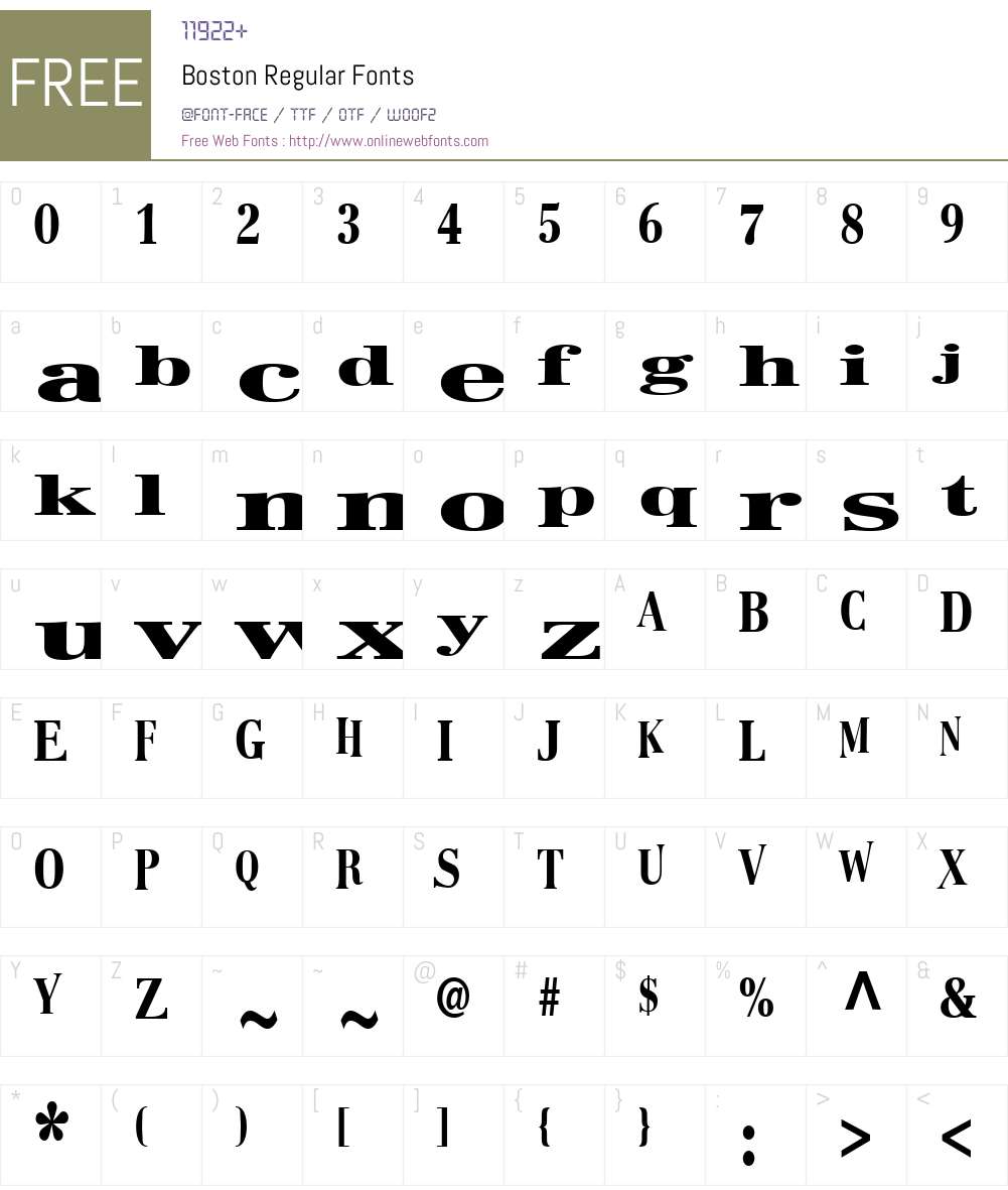 Boston Font Screenshots