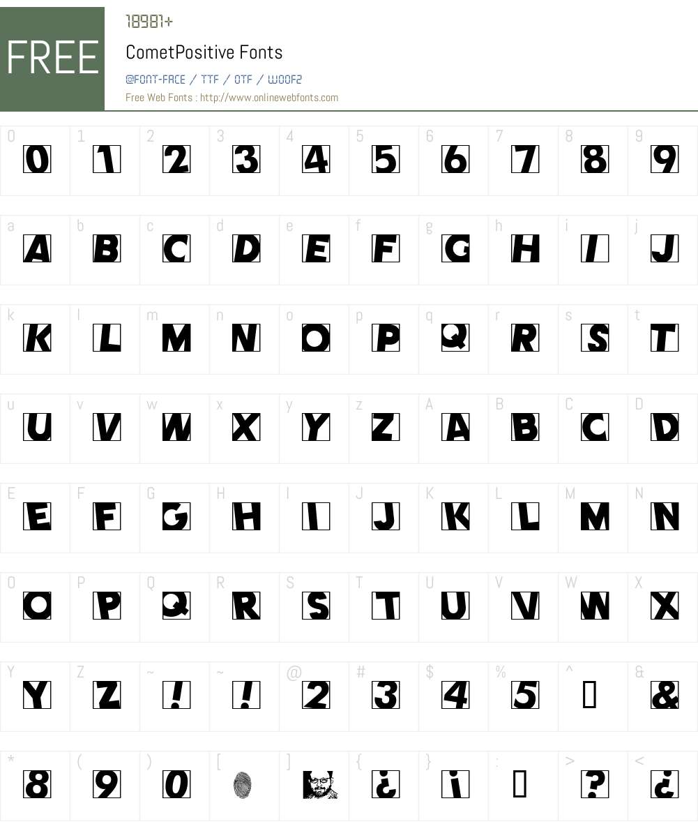CometPositive Font Screenshots