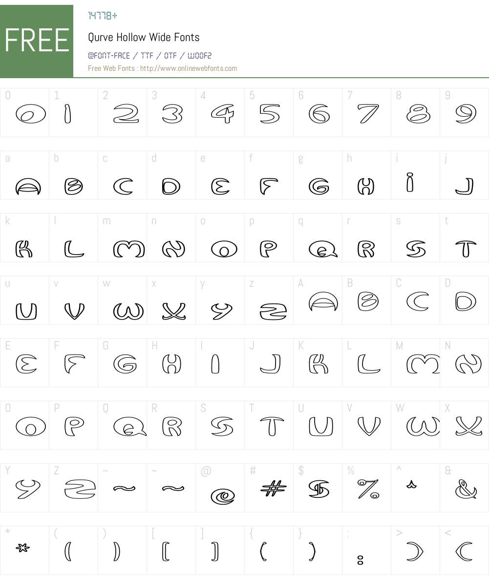 Qurve Hollow Wide Font Screenshots