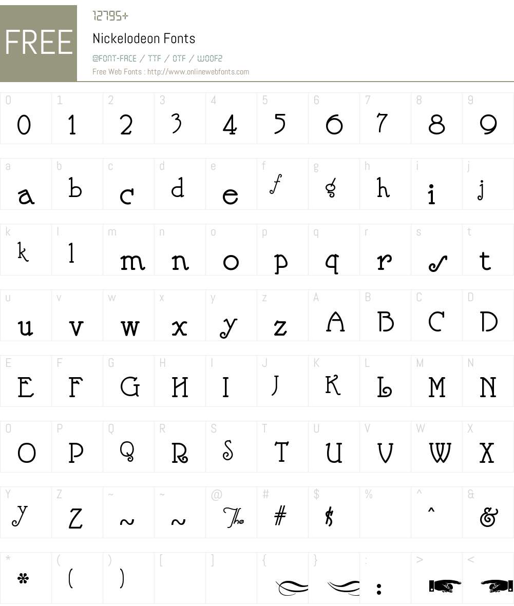 Nickelodeon Font Screenshots