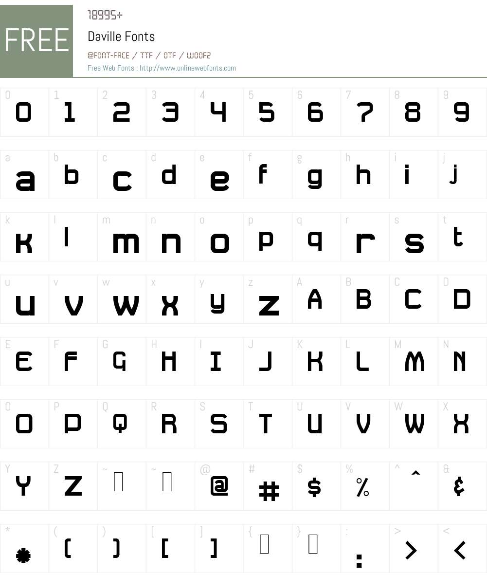 Daville Font Screenshots