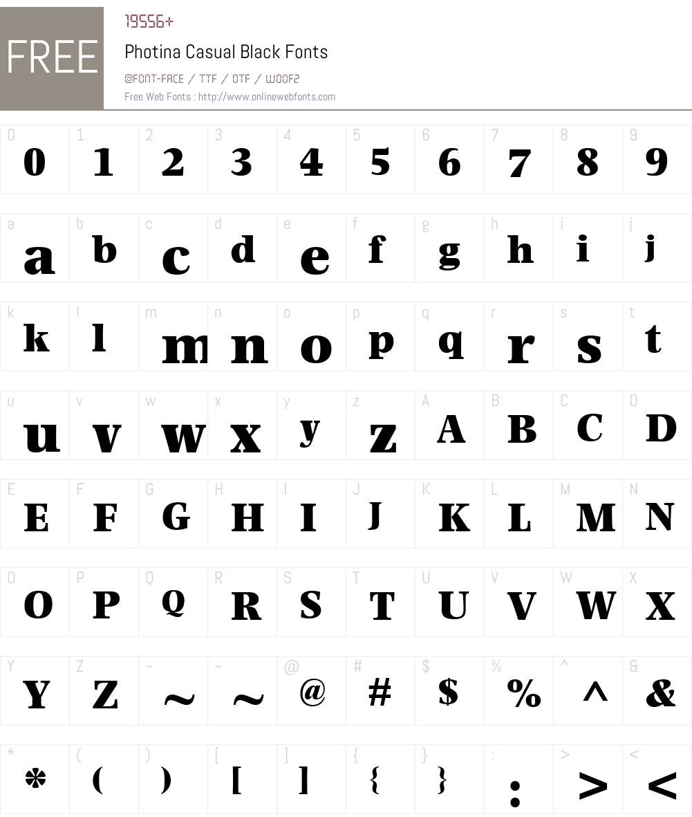 Photina Casual Black Font Screenshots