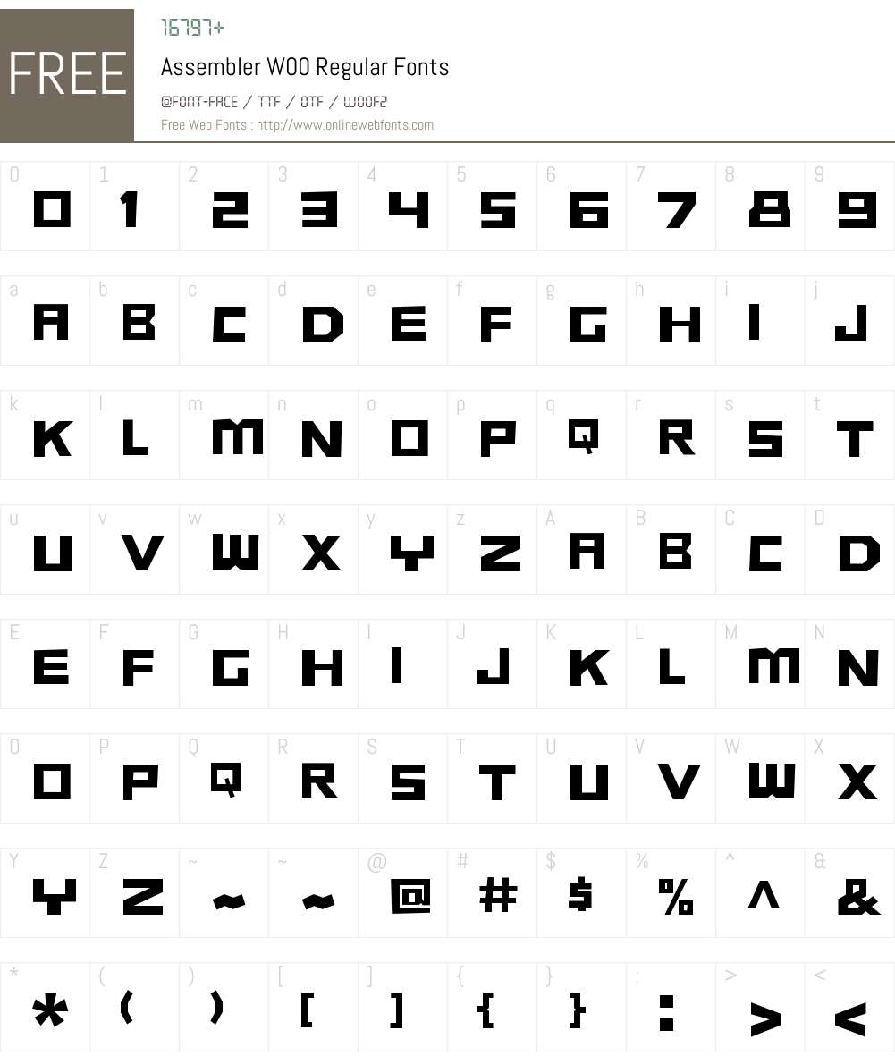 AssemblerW00-Regular Font Screenshots
