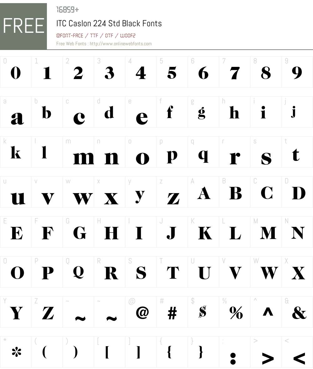 ITC Caslon 224 Std Font Screenshots