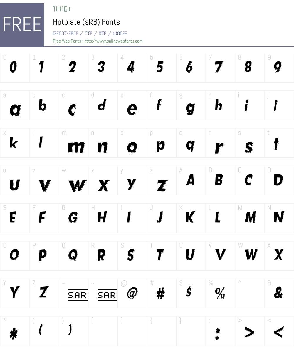 Hotplate (sRB) Font Screenshots