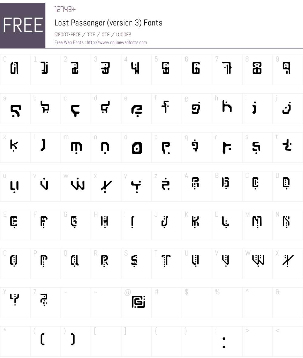 Lost Passenger (version 3) Font Screenshots