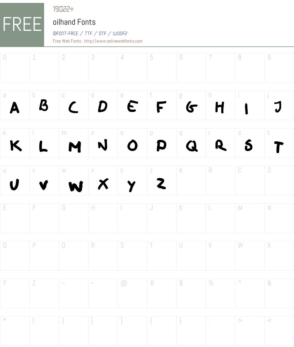oilhand Font Screenshots
