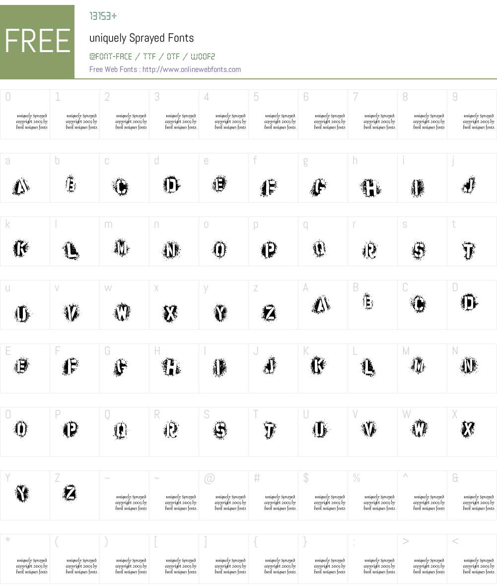 uniquely Sprayed Font Screenshots
