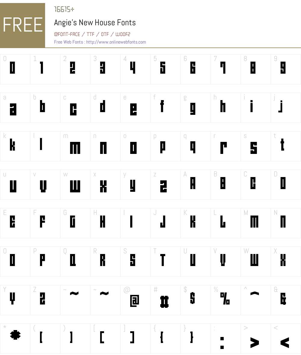Angie's New House Font Screenshots