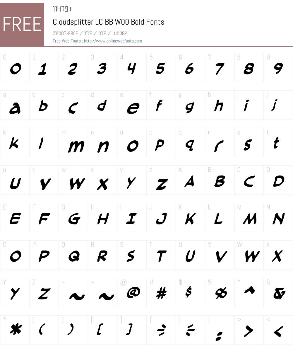 CloudsplitterLCBBW00-Bold Font Screenshots