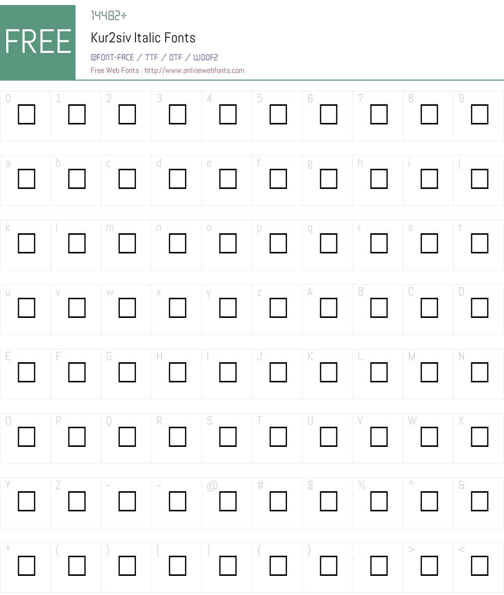 Kur2siv Font Screenshots