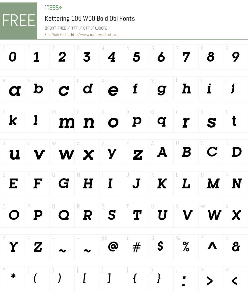Kettering105W00-BoldObl Font Screenshots