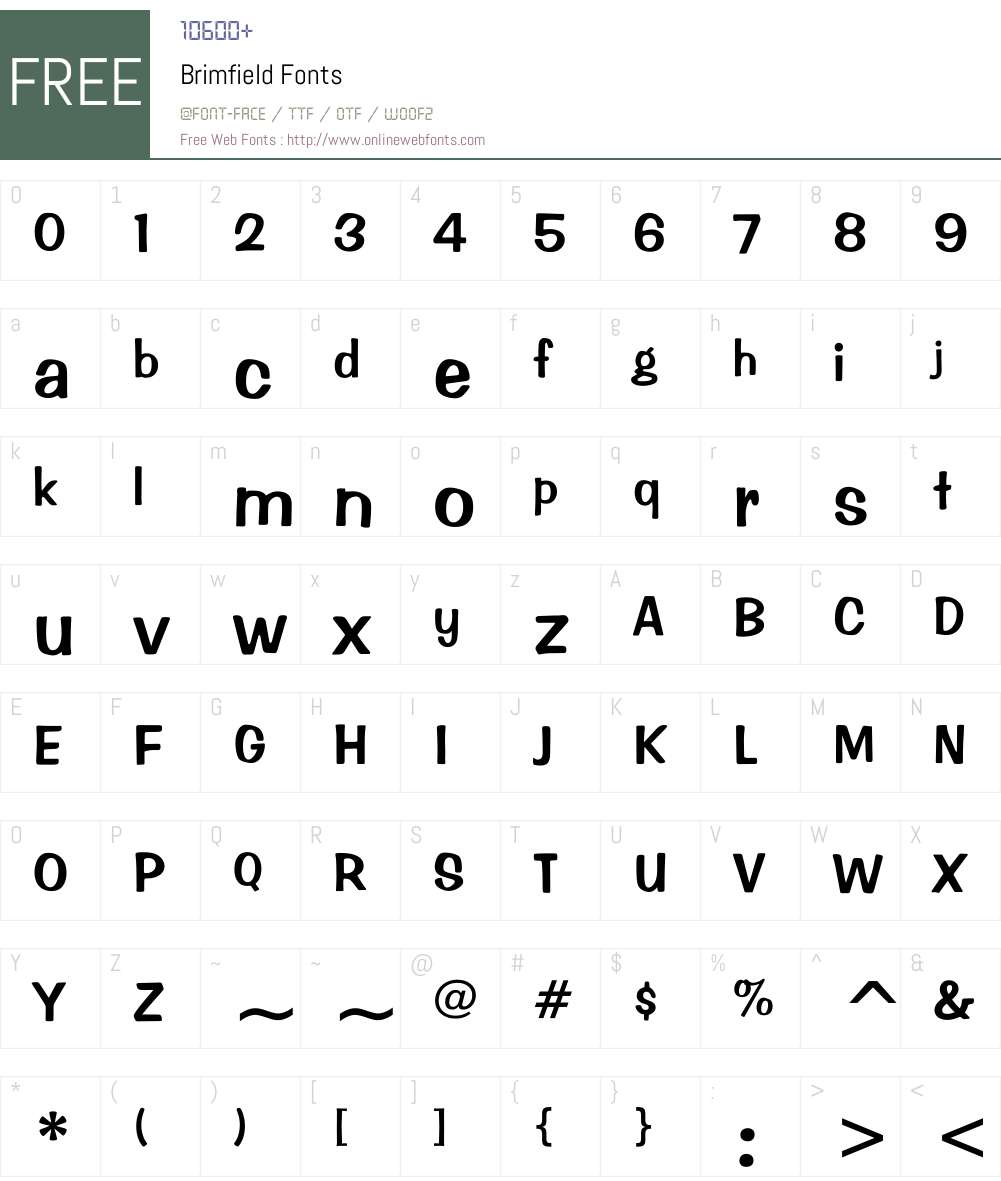 Brimfield Font Screenshots