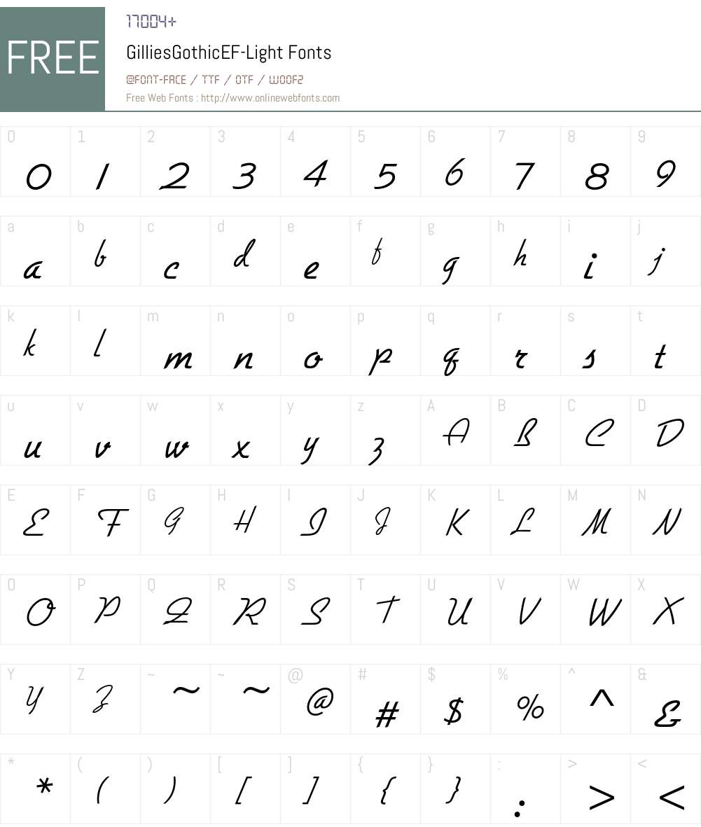 GilliesGothicEF Font Screenshots