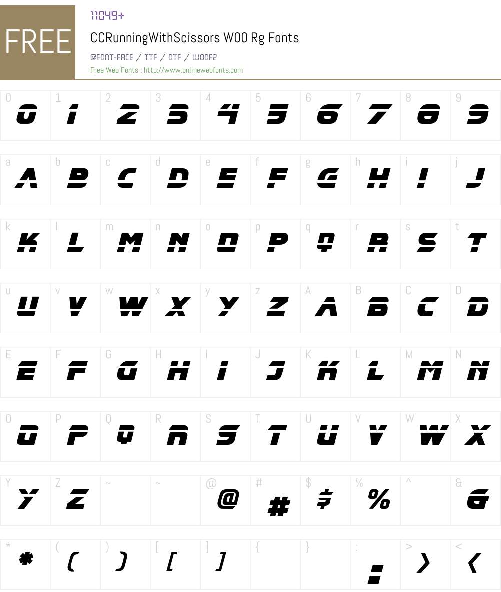 CCRunningWithScissorsW00 Font Screenshots