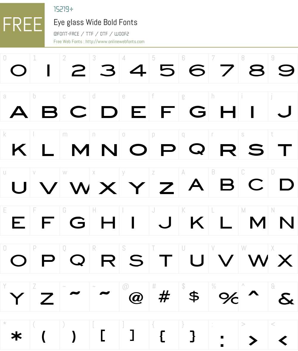 Eye glass Wide Font Screenshots