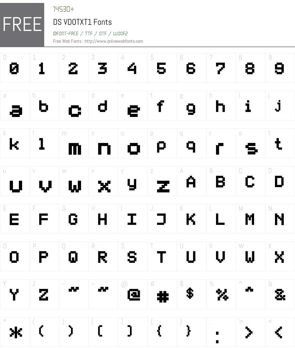 DS VDOTXT1 Font Screenshots