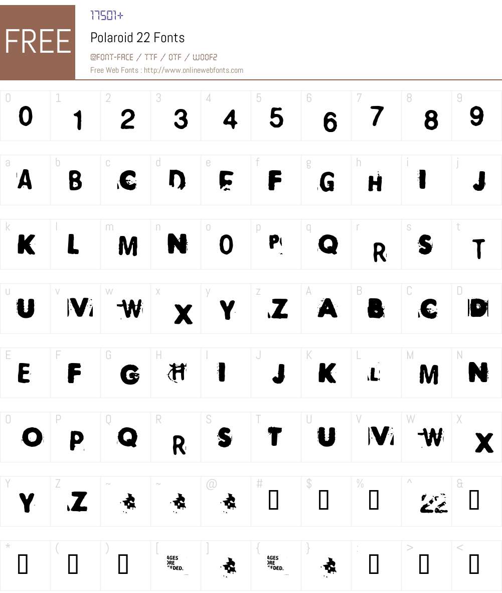 Polaroid 22 Font Screenshots