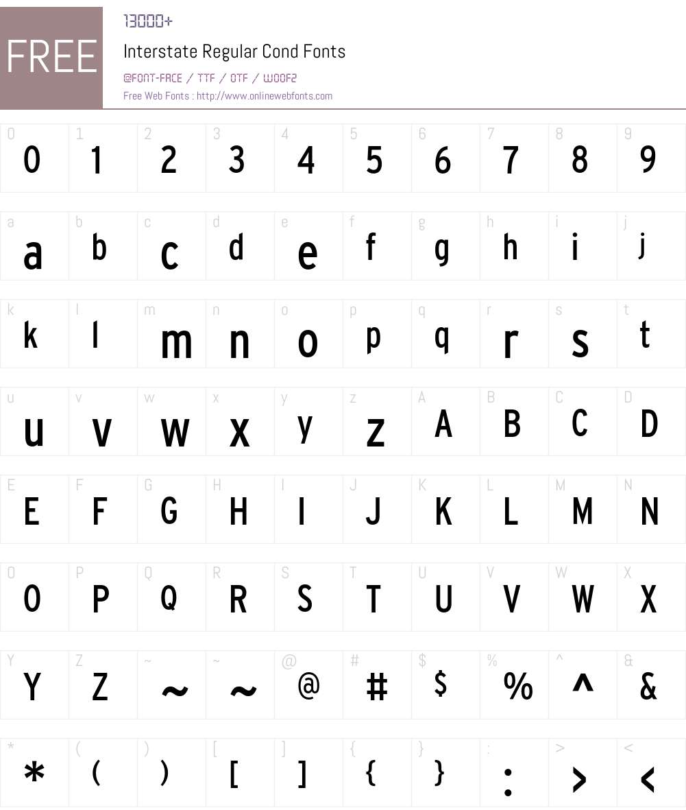 Interstate Font Screenshots