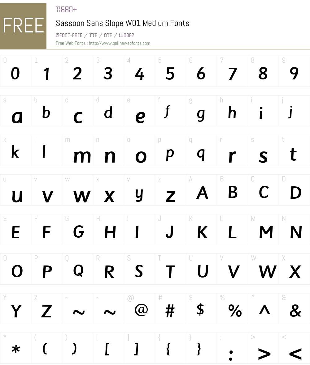 SassoonSansSlopeW01-Medium Font Screenshots