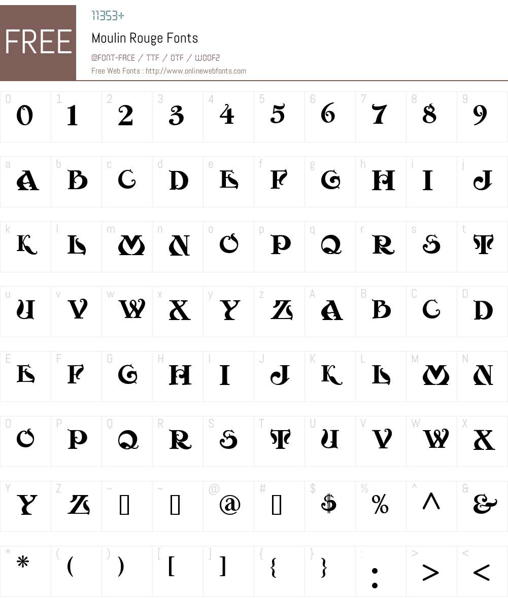 Moulin Rouge Font Screenshots