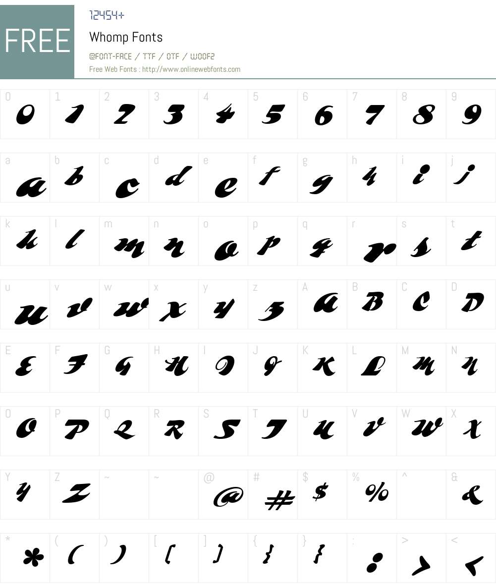 Whomp Font Screenshots
