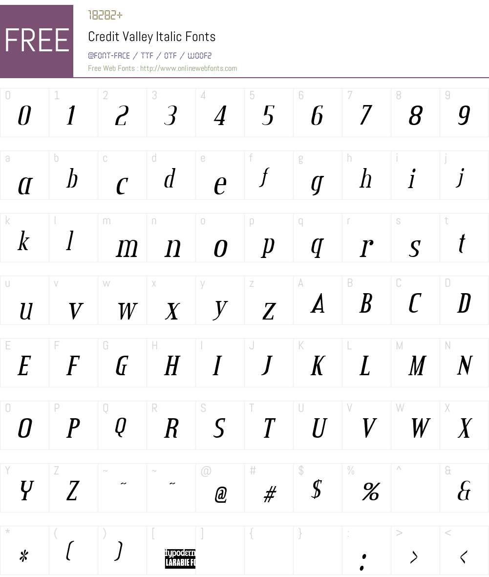 Credit Valley Font Screenshots