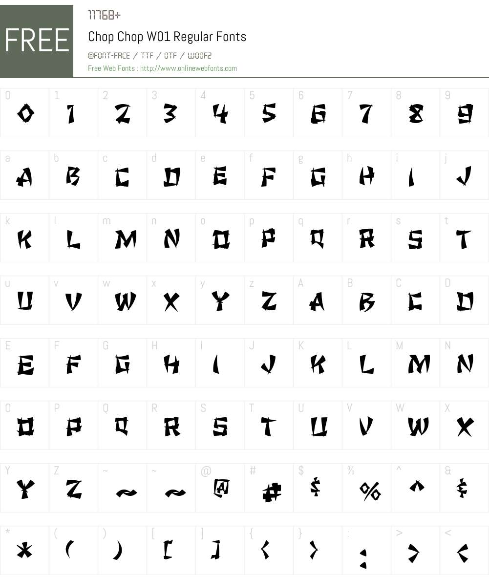 ChopChopW01-Regular Font Screenshots