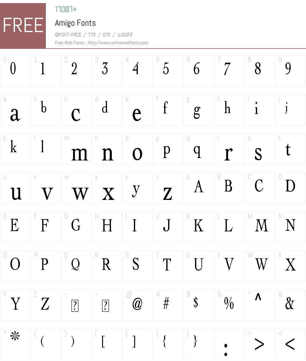 Amigo Font Screenshots