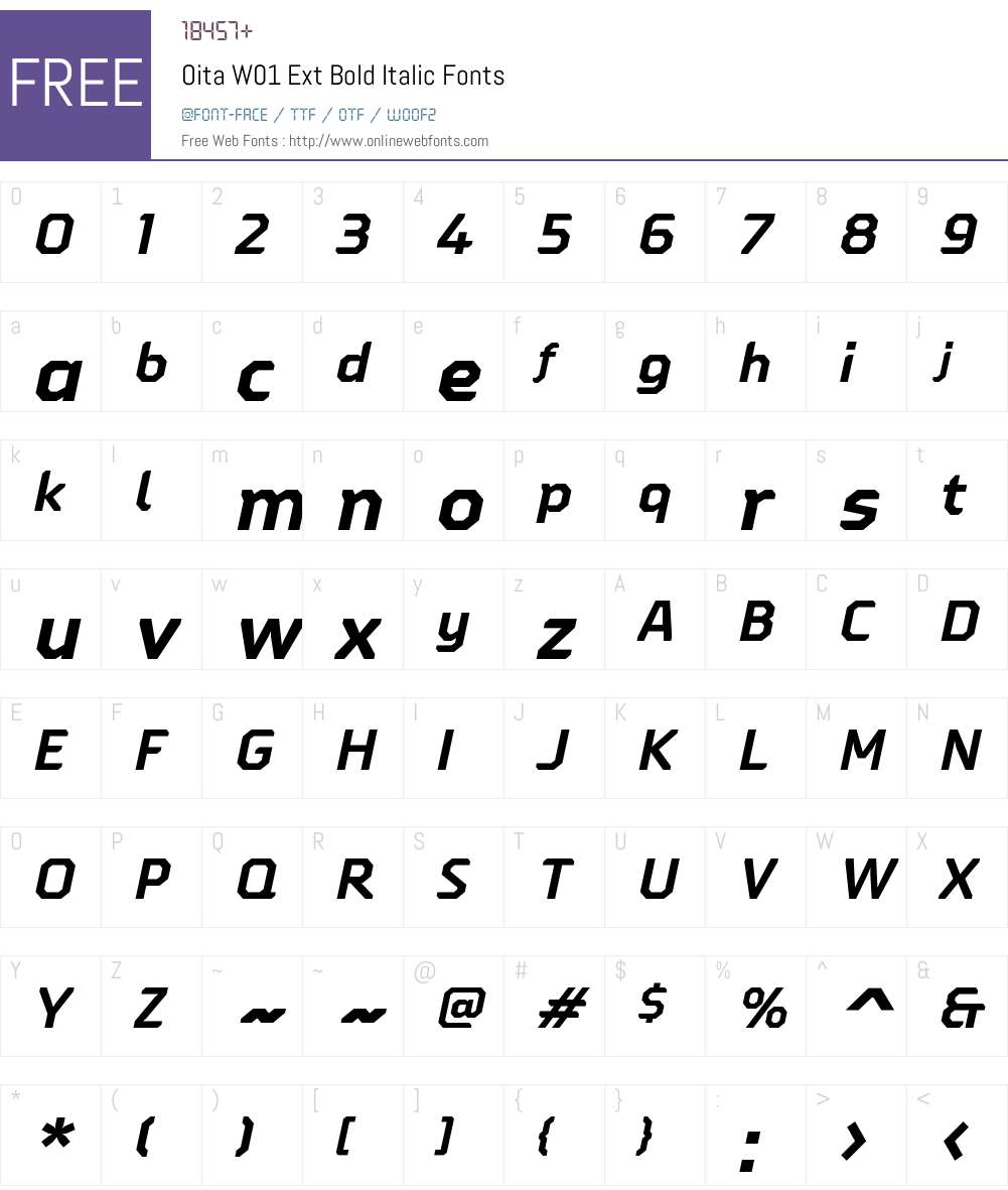 OitaW01-ExtBoldItalic Font Screenshots