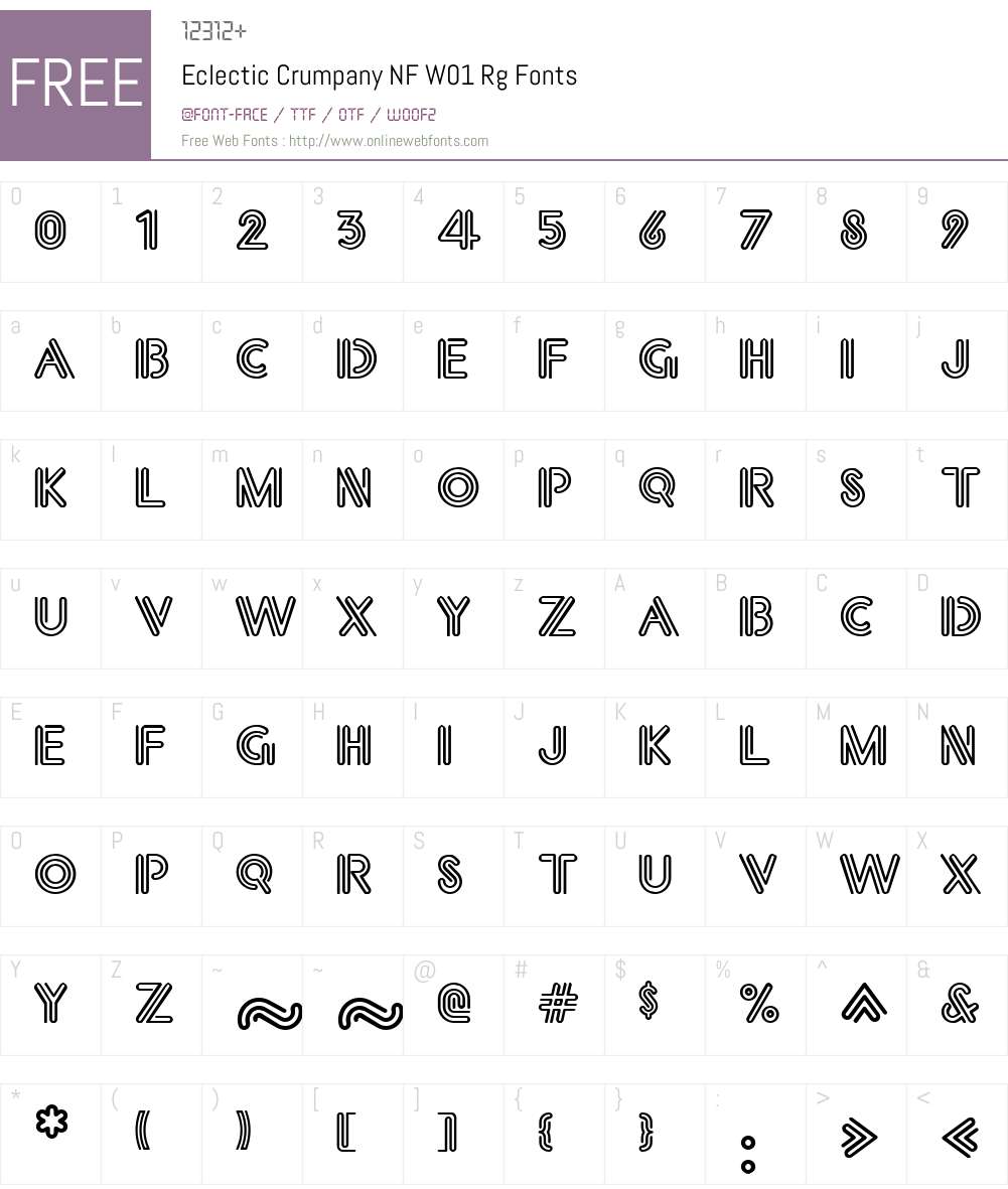 EclecticCrumpanyNFW01-Rg Font Screenshots