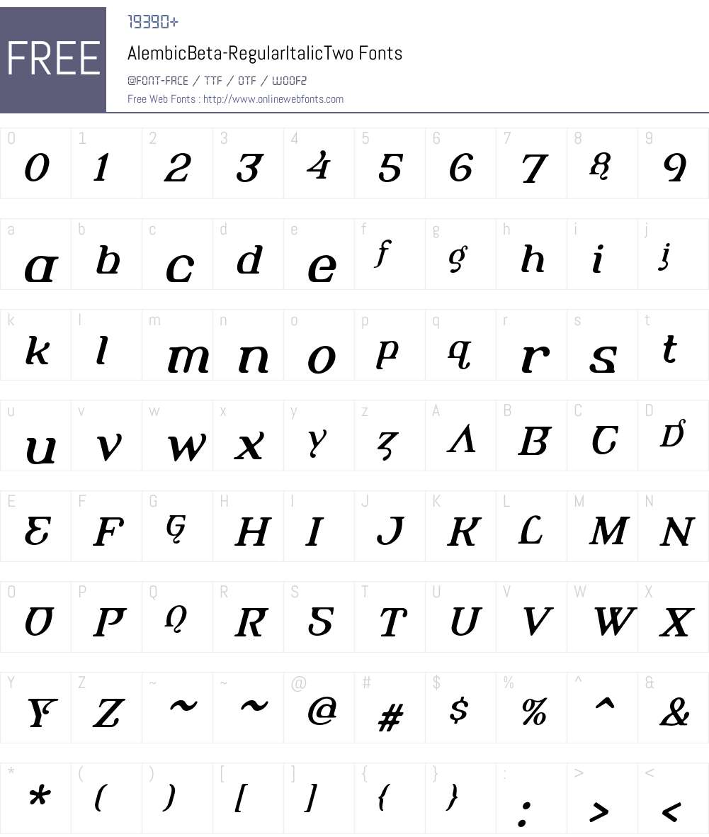 AlembicBeta Font Screenshots