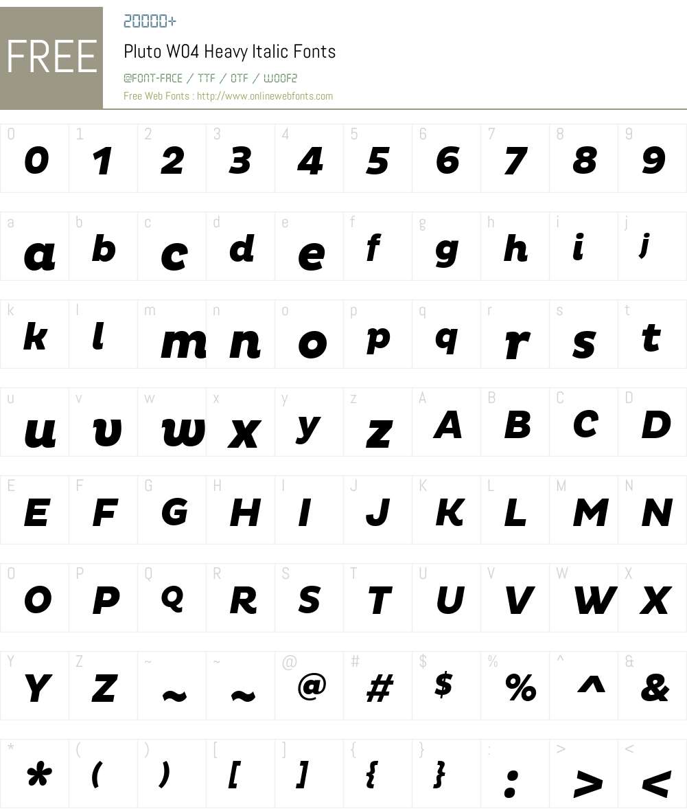 Pluto Font Screenshots