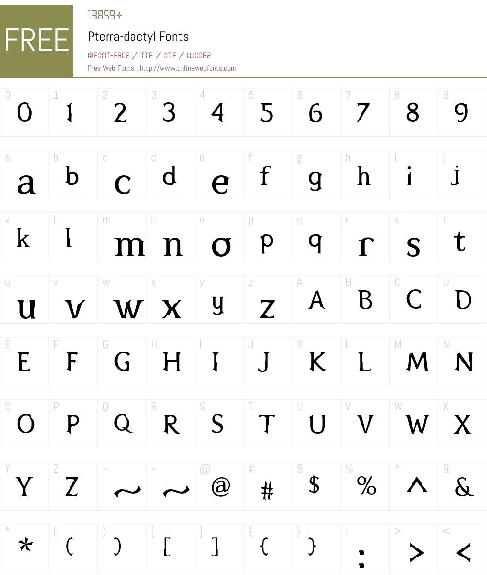 Pterra Font Screenshots