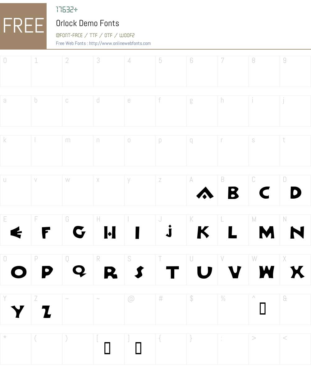 Orlock Demo Font Screenshots