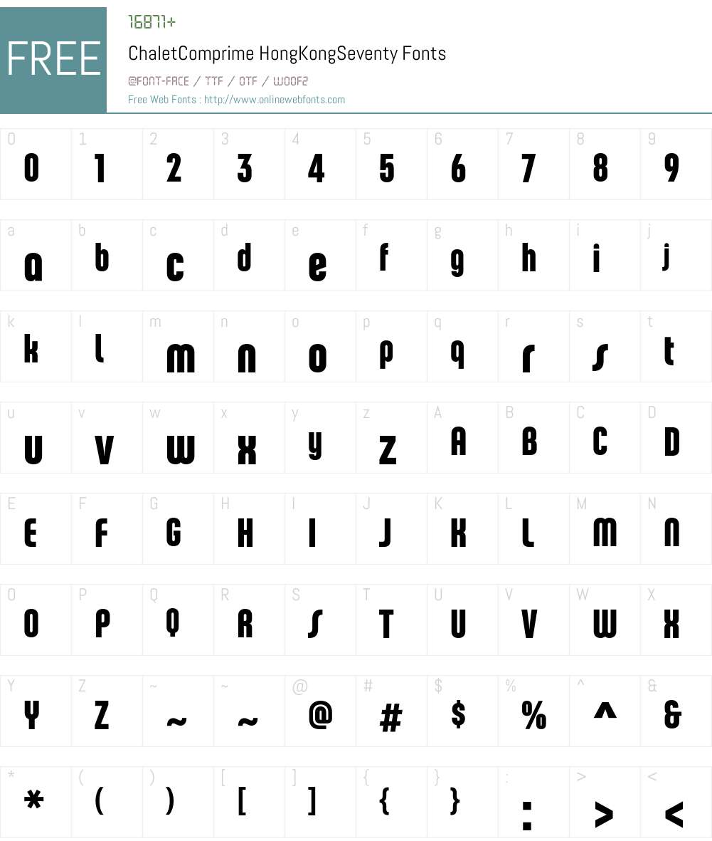 ChaletComprime Font Screenshots