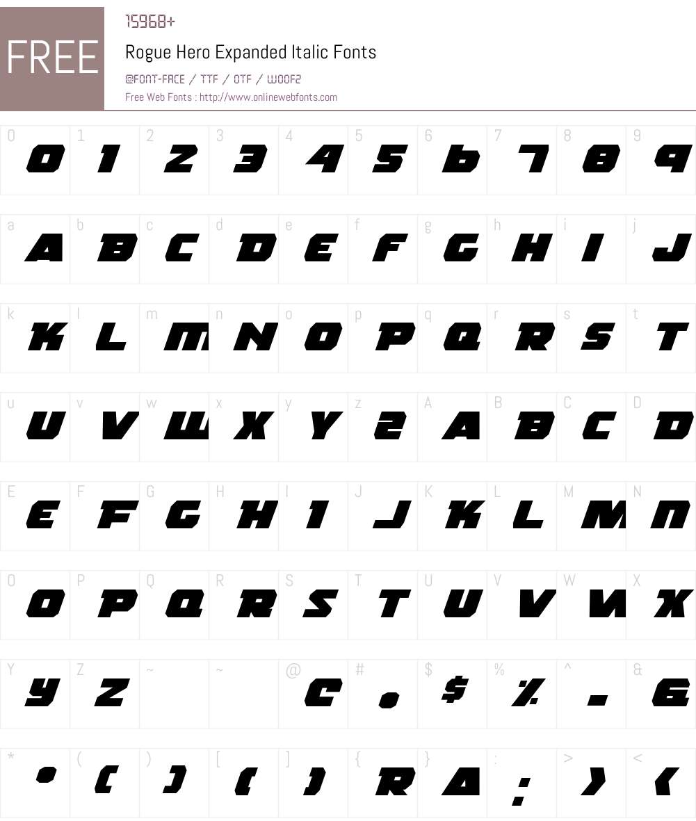 Rogue Hero Expanded Italic Font Screenshots