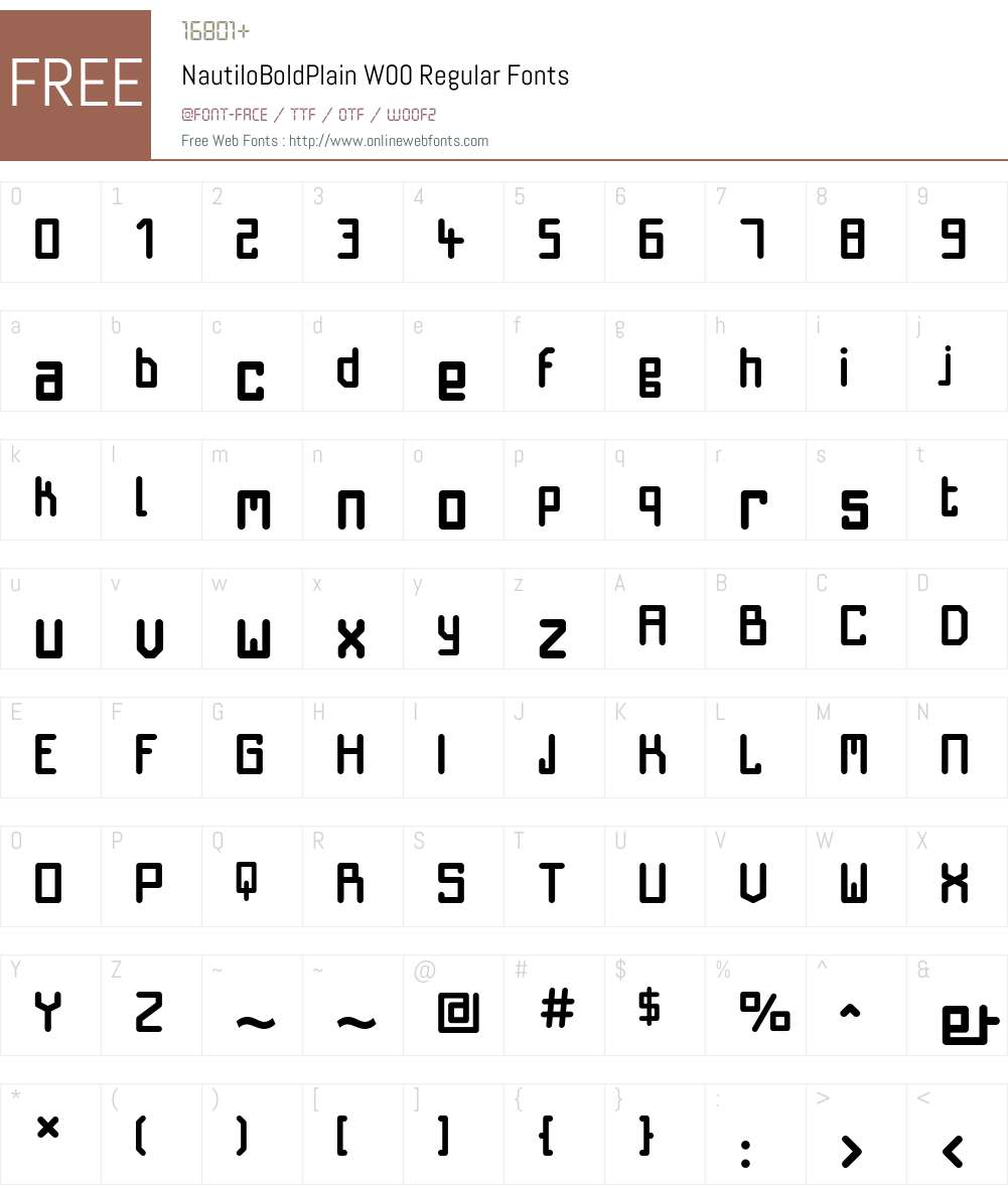 NautiloBoldPlain Font Screenshots