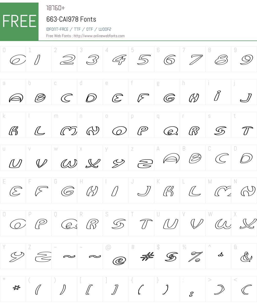 663-CAI978 Font Screenshots