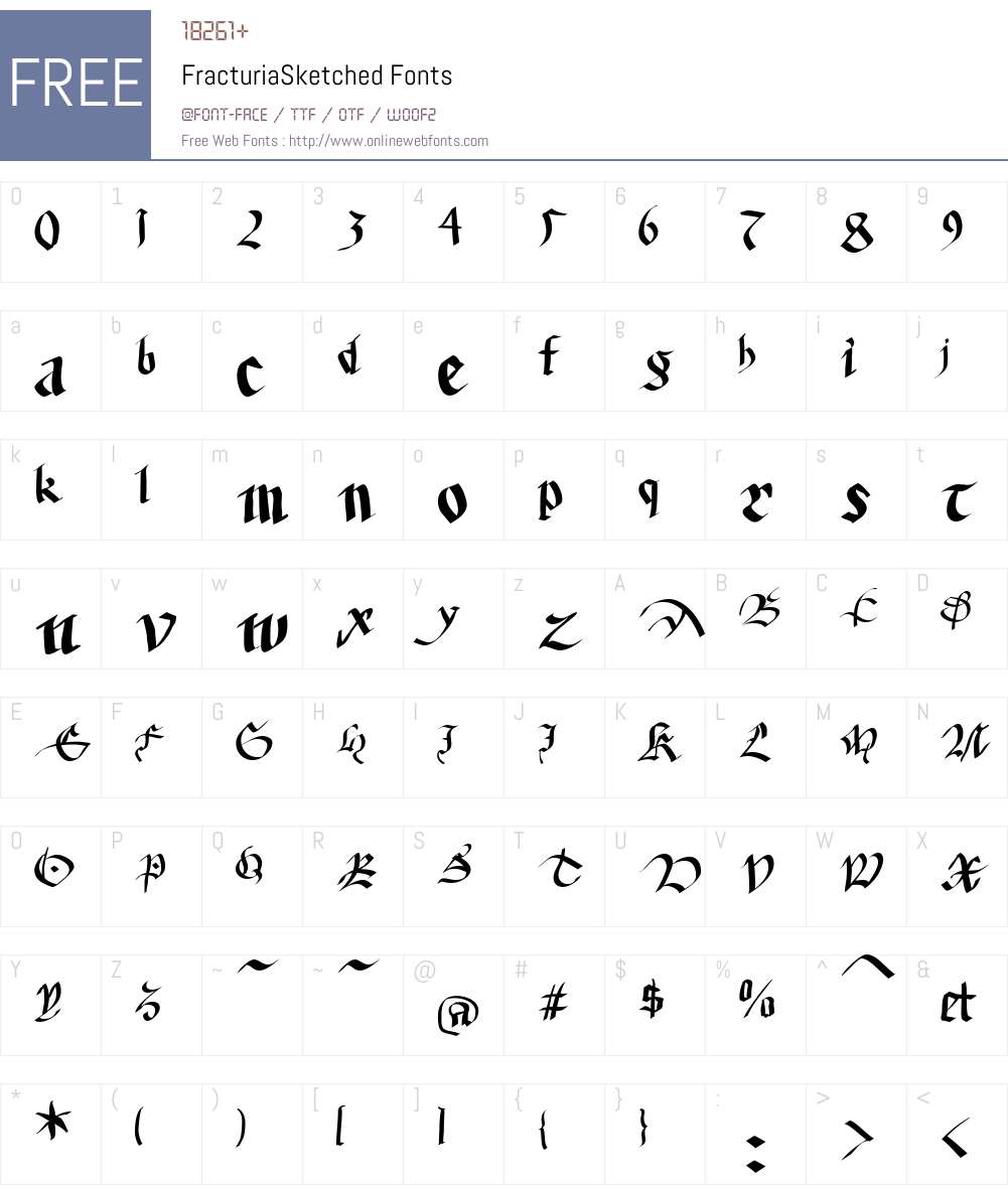 FracturiaSketched Font Screenshots
