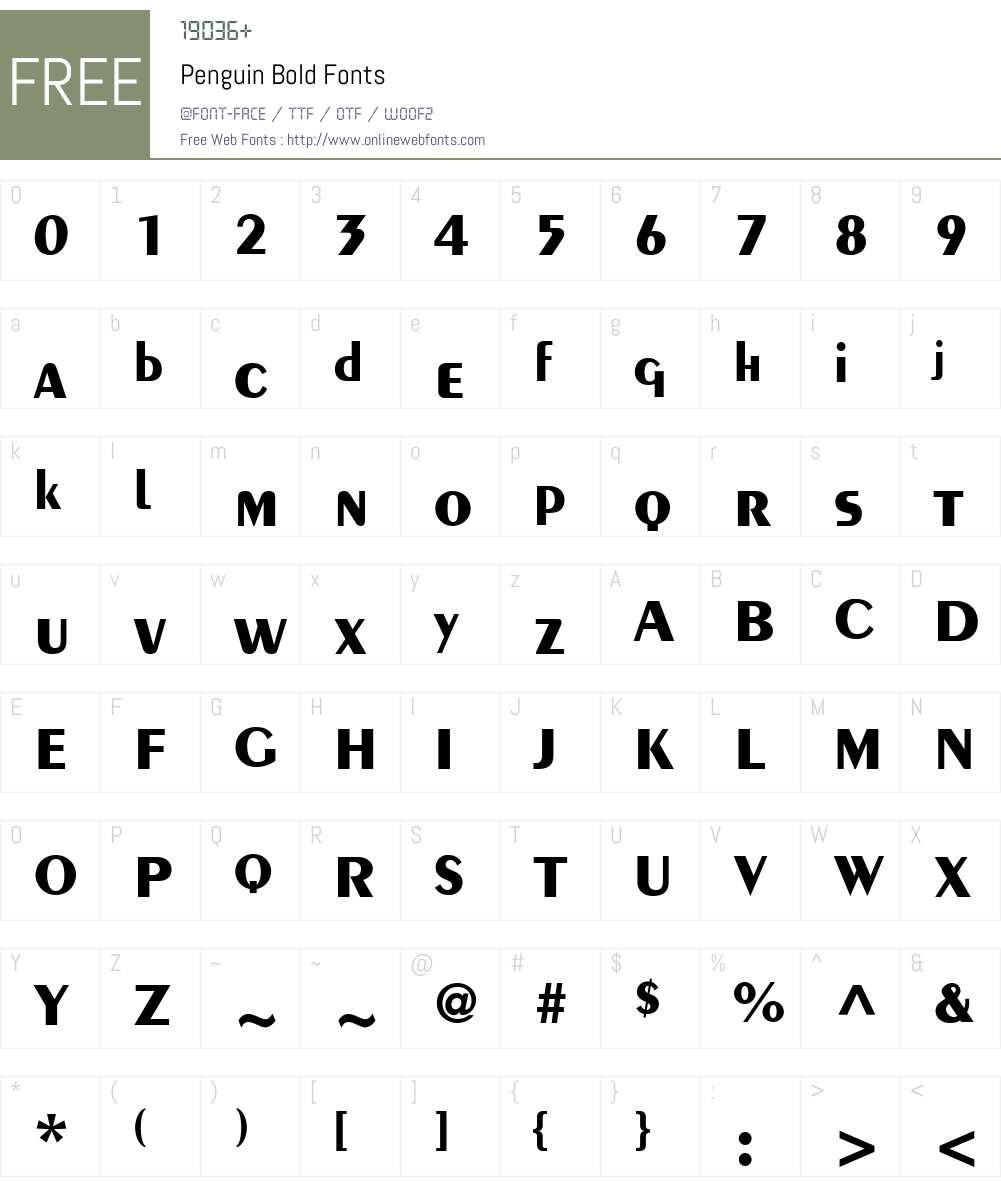 Penguin Font Screenshots