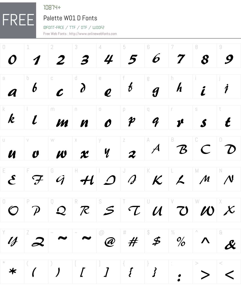 PaletteW01-D Font Screenshots