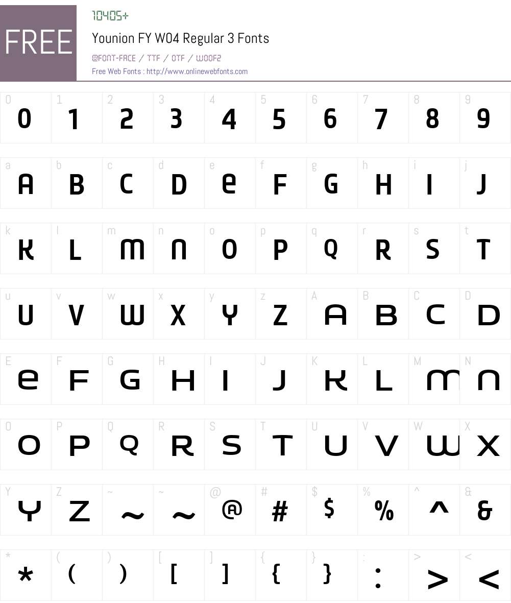 Younion FY Font Screenshots