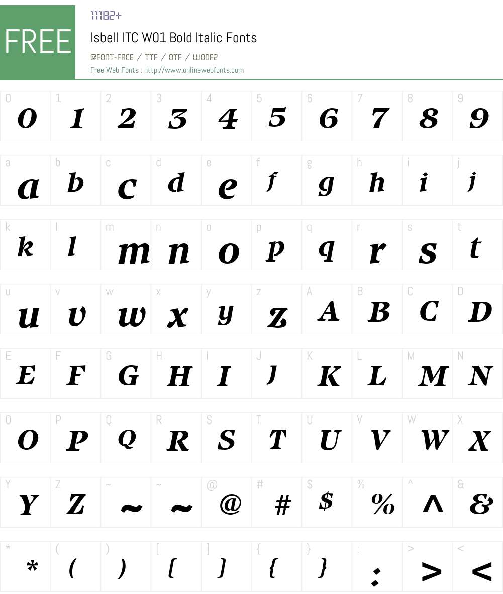 IsbellITCW01-BoldItalic Font Screenshots