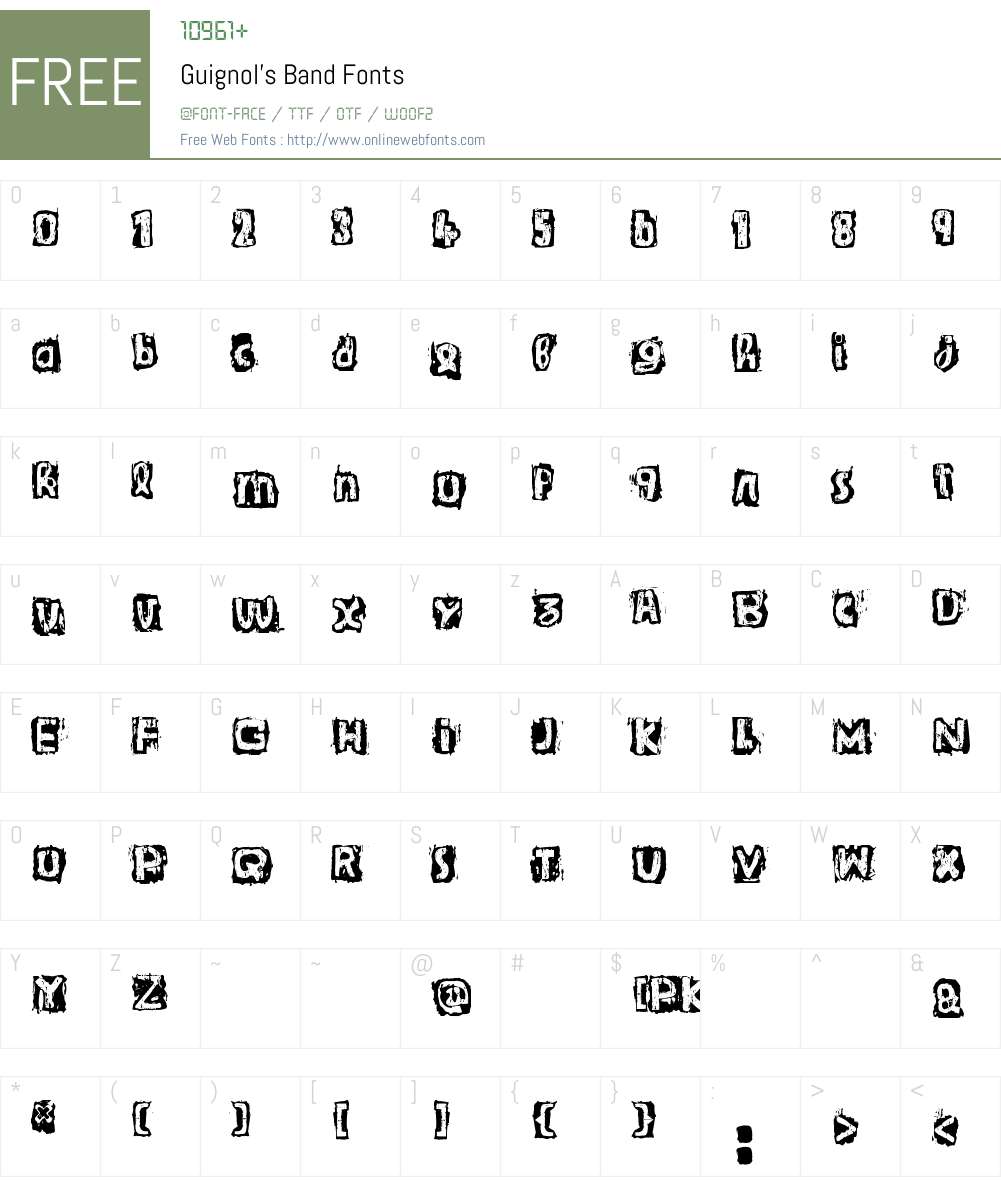 Guignol's Band Font Screenshots