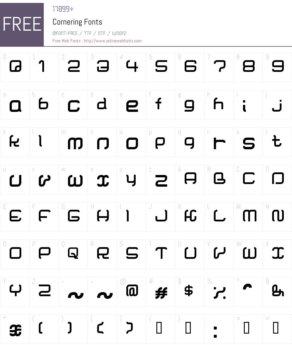 Cornering Font Screenshots